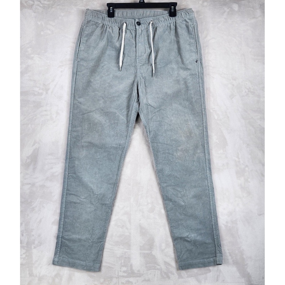 Vuori Pants Mens 2XL 34x30 Gray Corduroy Jogger Elastic Waist Pockets Casual